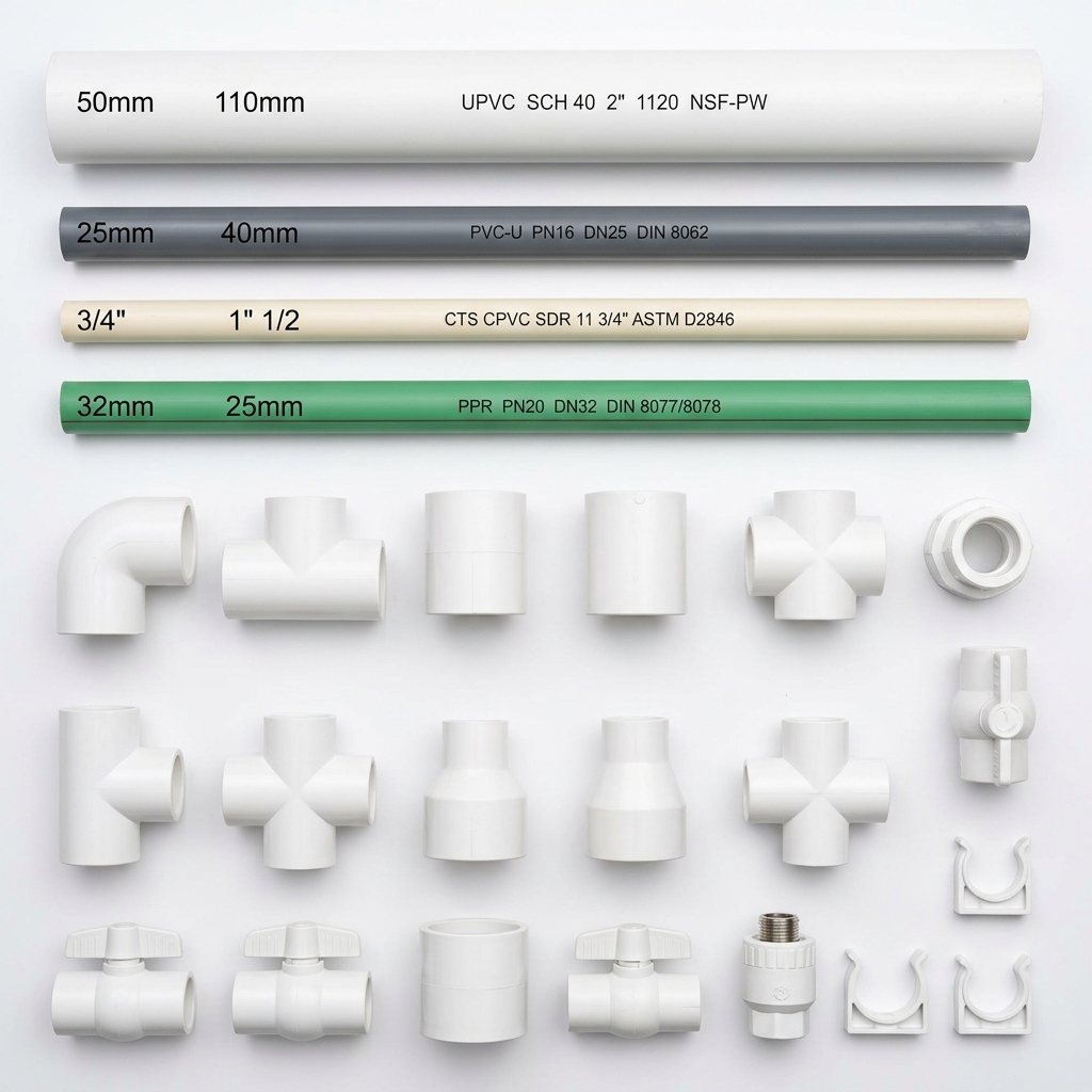 PVC, UPVC, CPVC & PPR Pipes